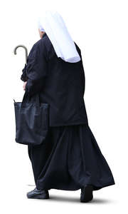 older nun walking