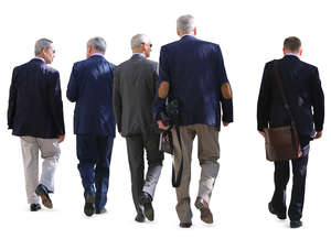 group of businessmen walking