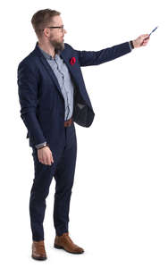 businessman standing and pointing