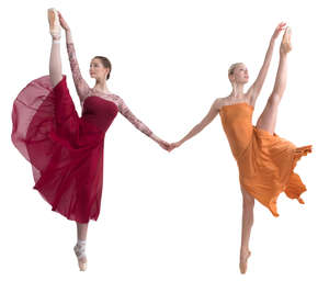 two ballerinas dancing