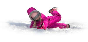 little girl playing in the snow