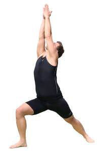 man doing yoga exercises