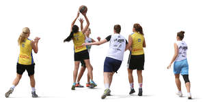 women playing basketball