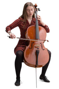 young woman playing cello