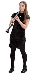 young woman playing clarinet