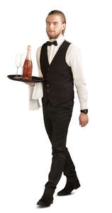 waiter carrying a tray