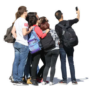 group of young people taking a selfie