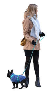 woman with a dog standing