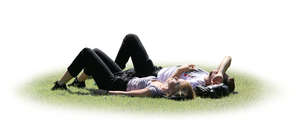 couple lying on the grass