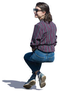 woman sitting seen from behind