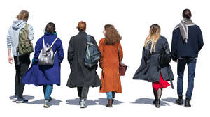 group of six people walking