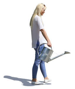 woman watering plants