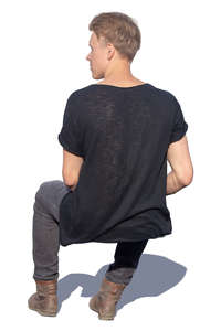 man sitting seen from behind