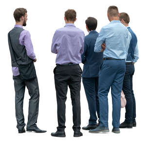 group of five men standing