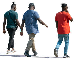 three black men walking