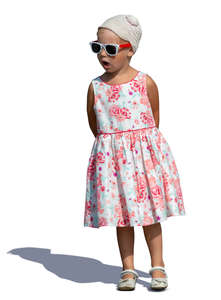 little girl with sunglasses standing