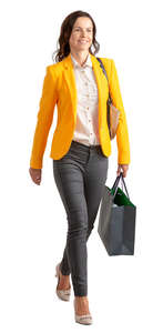 woman with a shopping bag walking