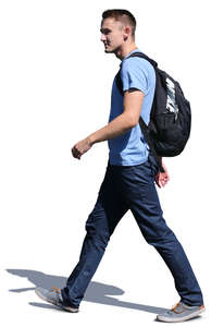 man with a backpack walking