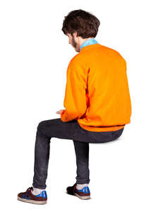 man sitting seen from behind