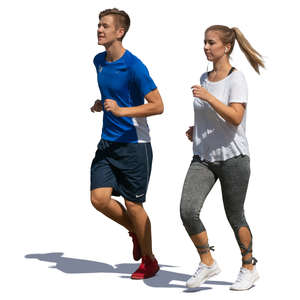 man and woman jogging