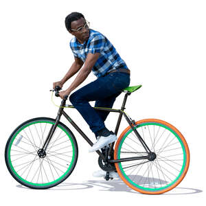 black man riding a bike