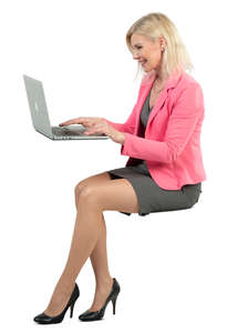woman working behind an office desk