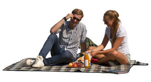 young couple having a picnic