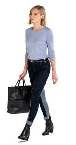 woman walking in ambient light