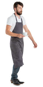 waiter with a cup of coffee