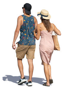 couple walking arm in arm