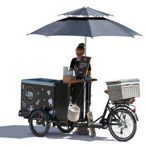 woman with an ice cream cart