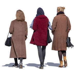 three women walking on a sunny autumn day