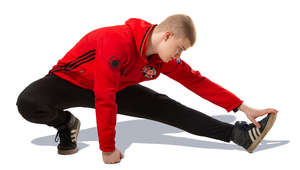 young man doing a stretching exercise