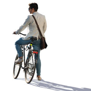 man with a bicycle standing