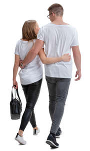 young couple walking