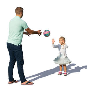 father and daughter playing ball