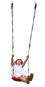 little girl swinging