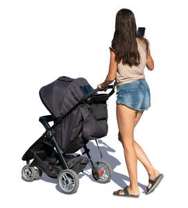 woman pushing a stroller