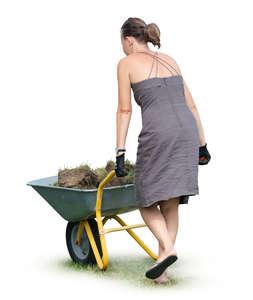 woman with a garden barrow