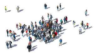 crowd of people seen from above