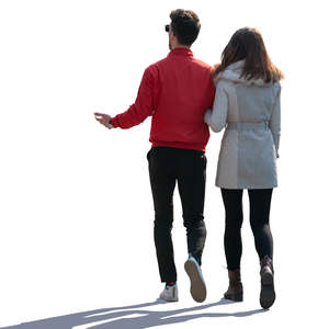 couple walking arm in arm