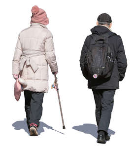 two older people walking