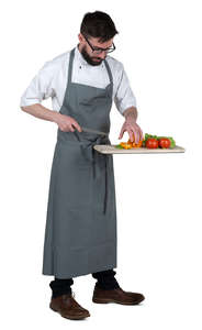 chef cutting vegetables