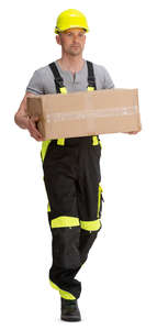 workman carrying a box