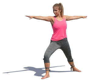 woman doing yoga exercises