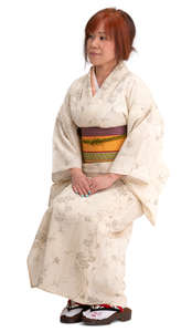 japanese woman in a kimono sitting