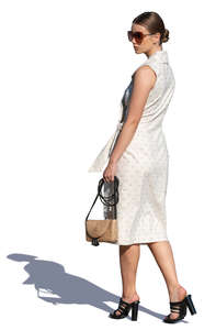 woman in a fancy summer dress standing
