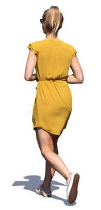 woman in a yellow summer dress