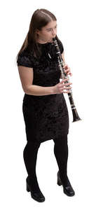 young woman playing clarinet
