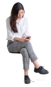 young asian woman sitting